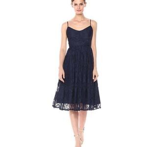 NEW BB Dakota Galena Navy Lace Sleeveless Cocktail Midi Dress Women's Size 4